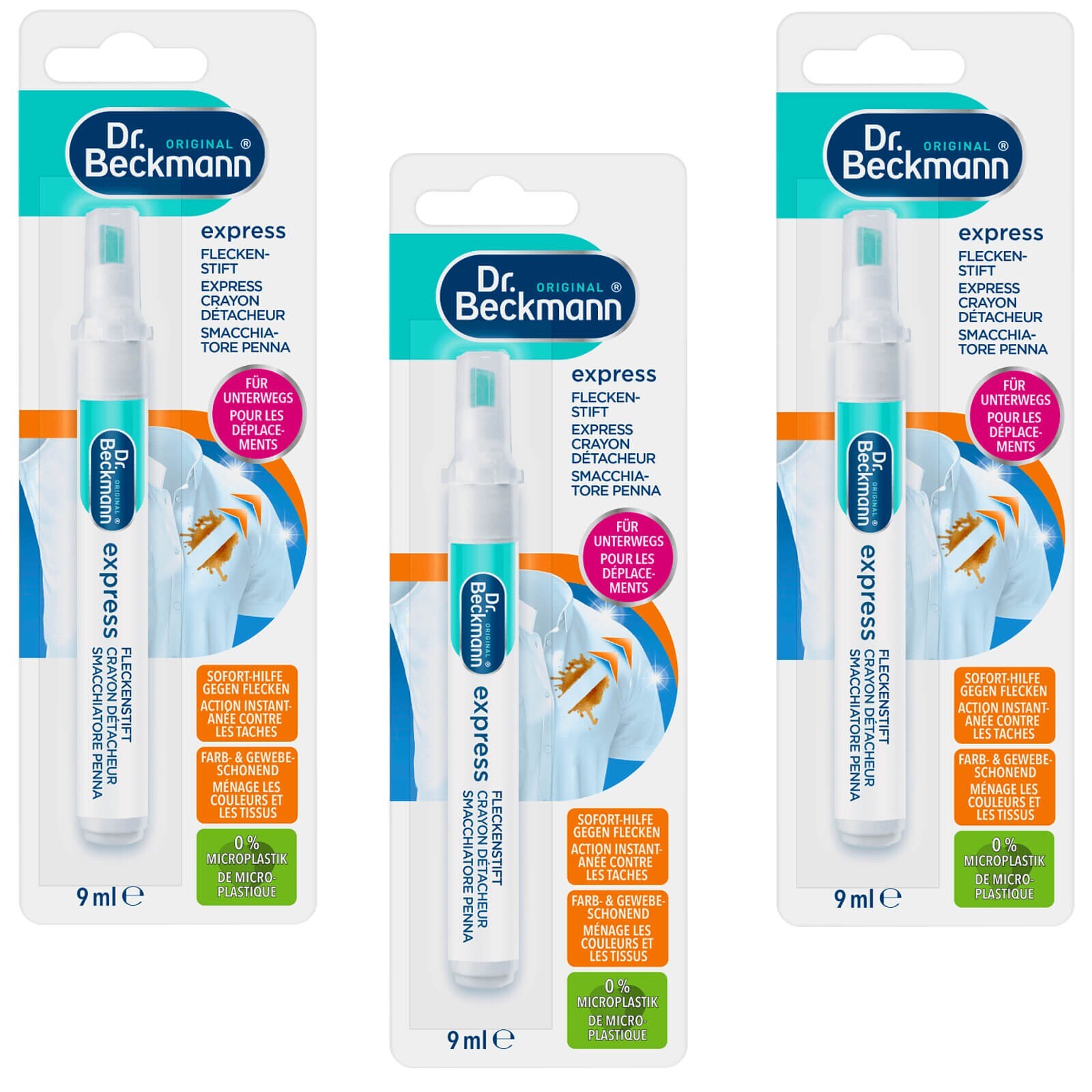 Dr. Beckmann Stain Pen Express 3X 9Ml Stain Remover 1 Piece Instant Help