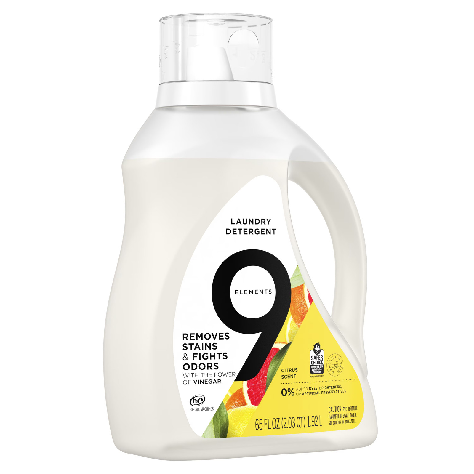 Vinegar Powered Liquid Laundry Detergent, Citrus Scent, 65 fl oz, 35 Loads