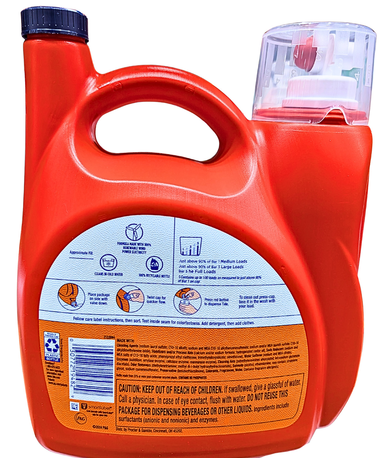 Tide Plus With Ultra Downy Liquid Detergent Vibrant & Fresh 128 Ounce 100 Loads