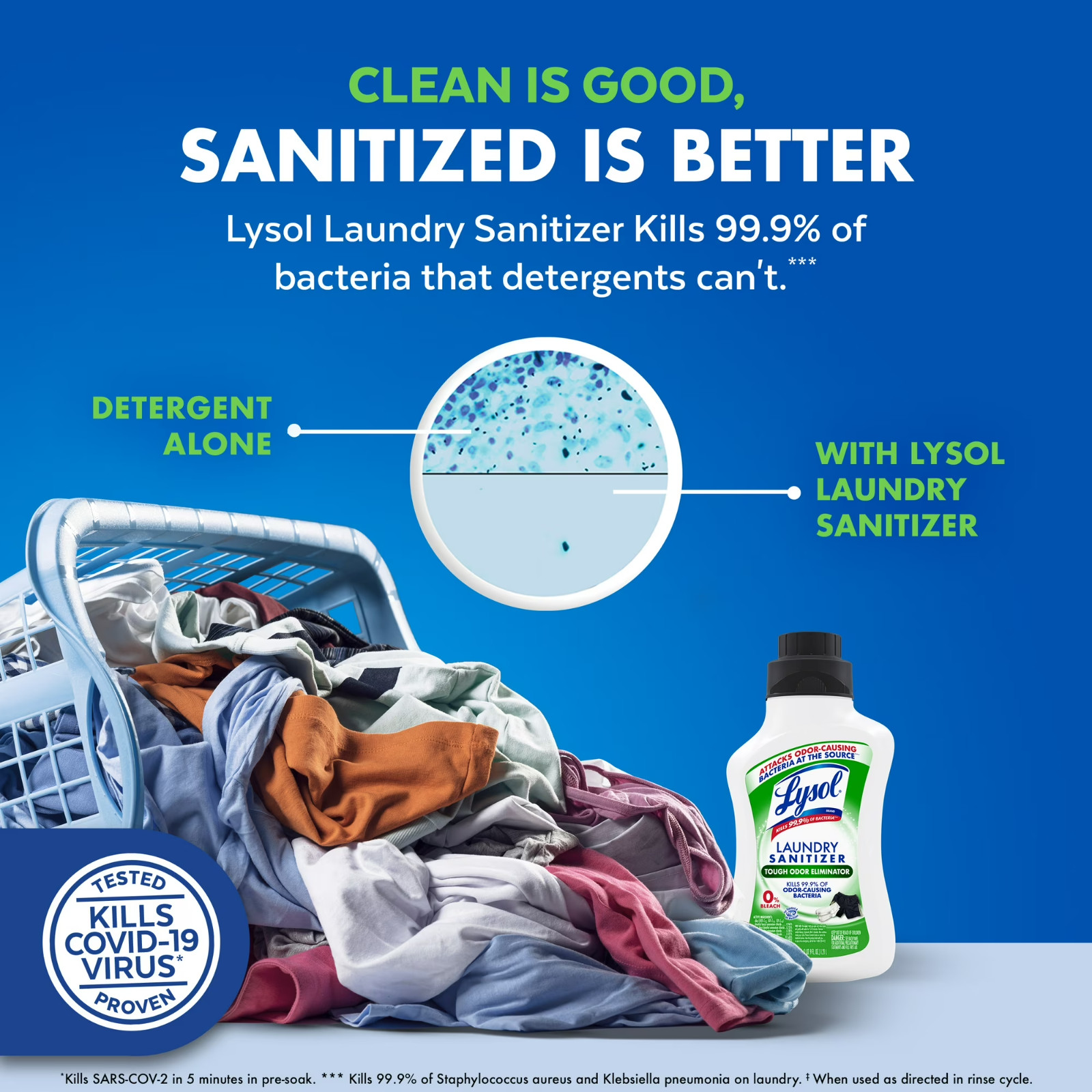 Lysol Tough Odor Eliminator Laundry Sanitizer Additive, 0% Bleach, 41 fl oz