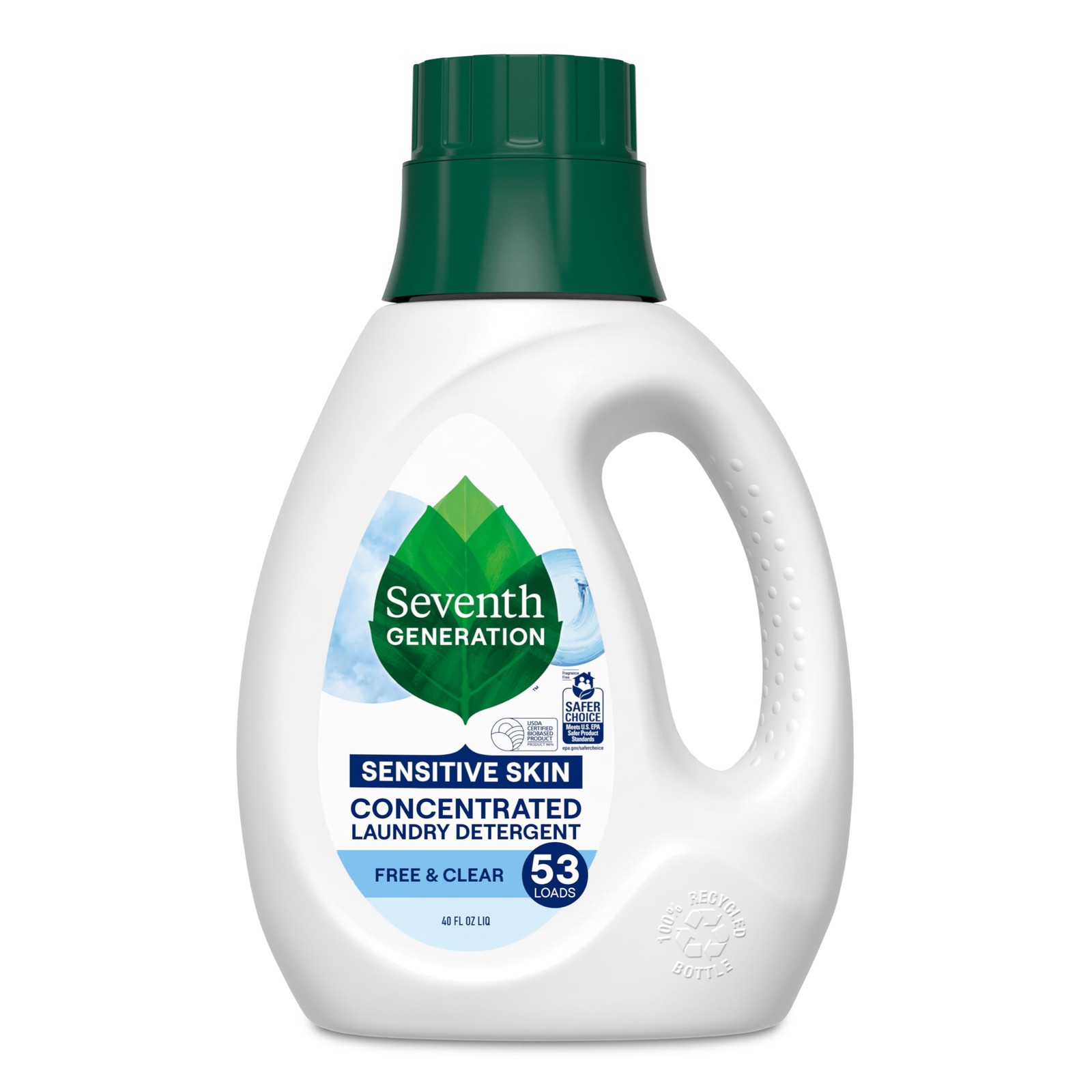 Seventh Generation Free Clear Concentrated Laundry Detergent 40 Fl Oz 53 Loads