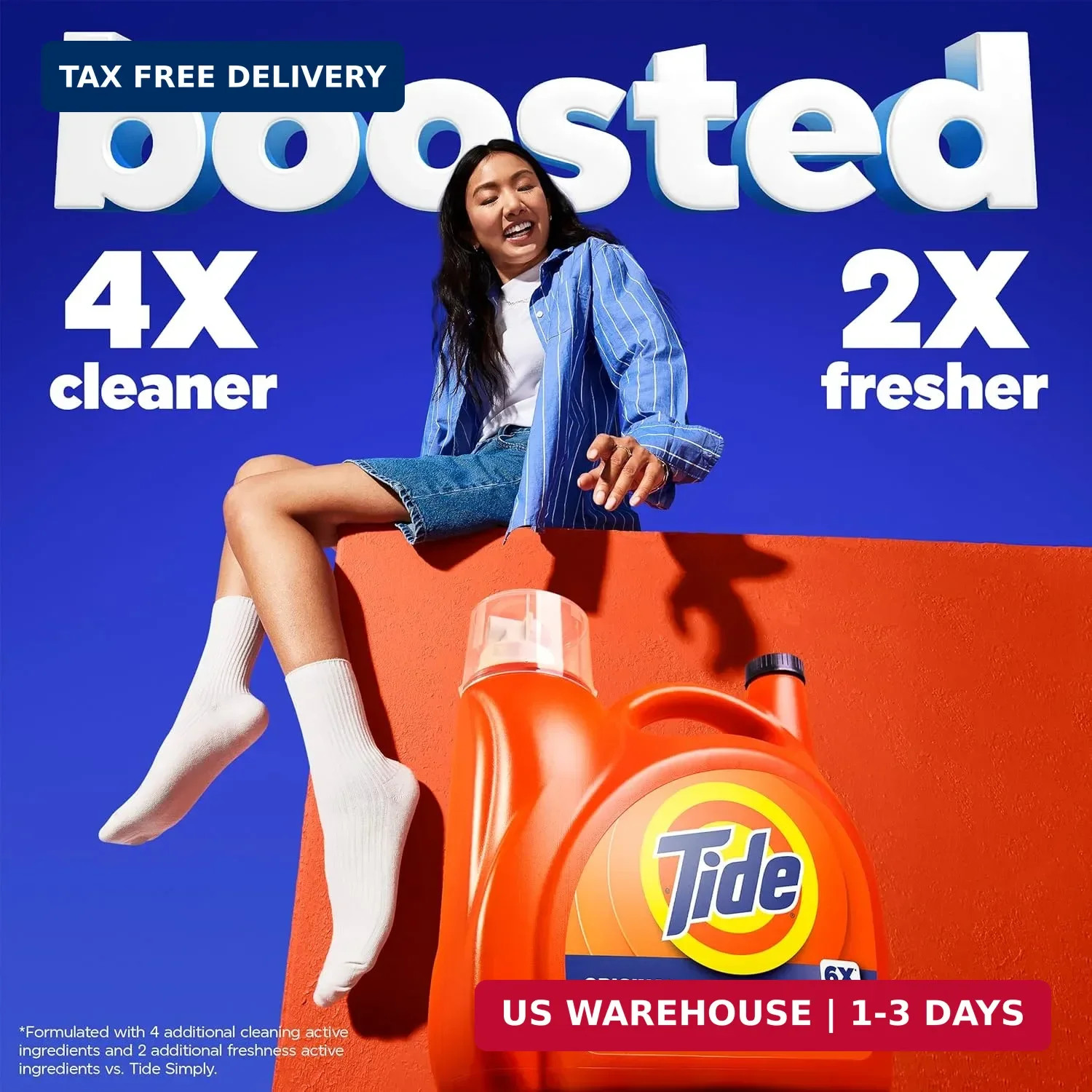 Tide Liquid Laundry Detergent, Original Scent, 125 fl oz, 100 Loads, Boosted Cle