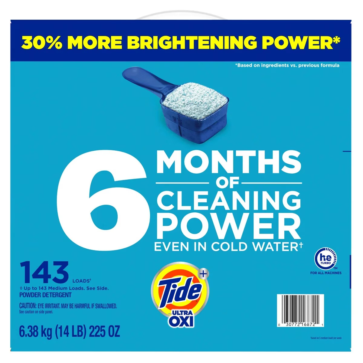 Tide Plus Ultra Oxi Powder Laundry Detergent, Original, 143 Loads, 225 Ounce
