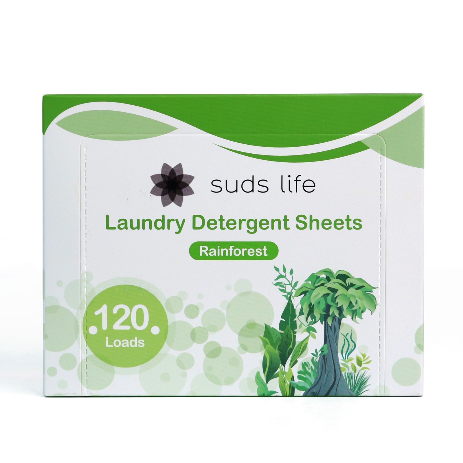Suds Life Portable Laundry Detergent 60 Sheets (Up to120 Loads) (Rainforest)