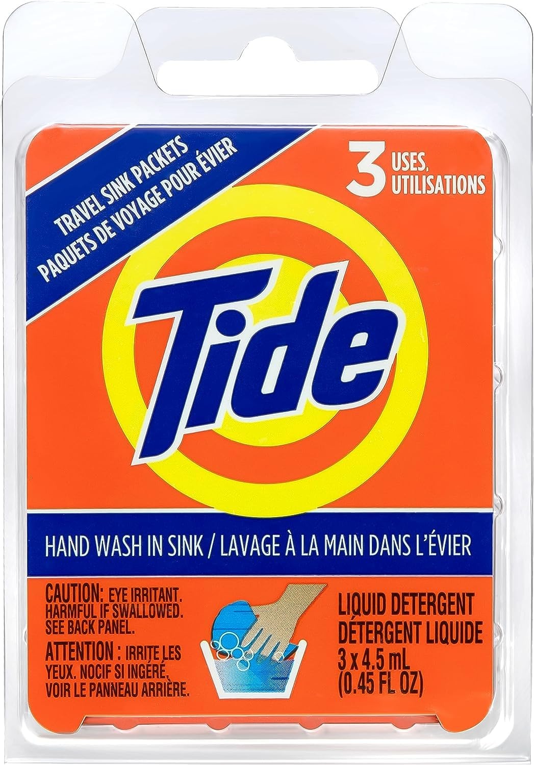 Travel Sink Packets, 3 Count, Liquid Detergent, On-the-Go Washing