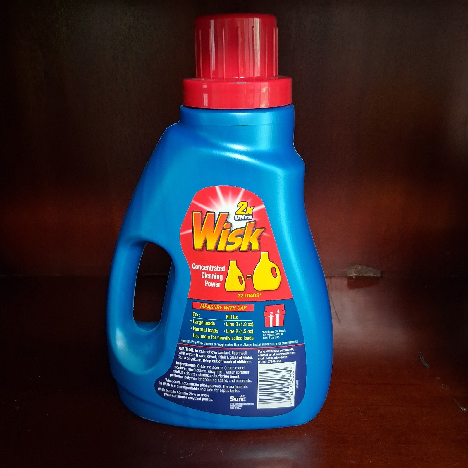 Wisk Original Clean 2X Ultra Concentrated Laundry Detergent 32 Loads 50oz