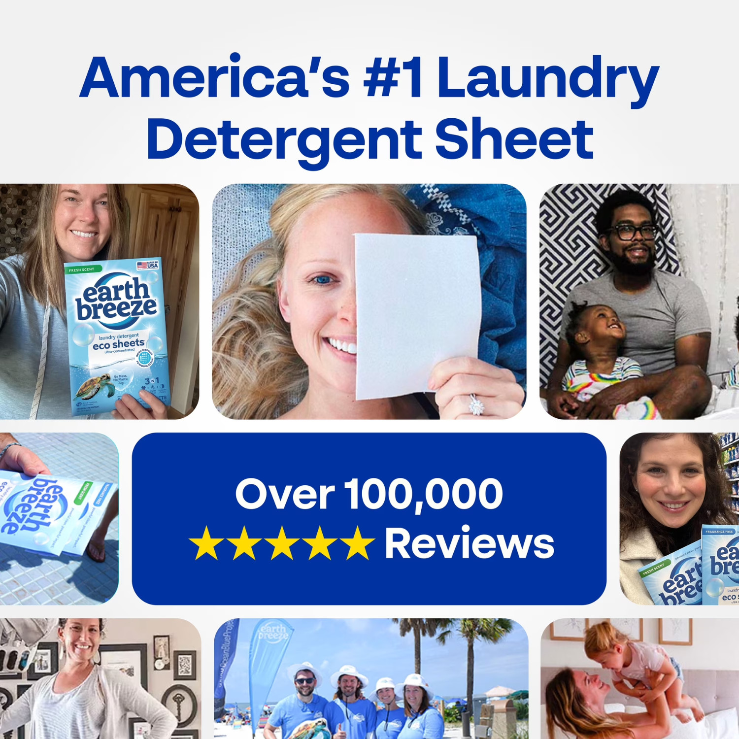 2 Pack Earth Breeze Laundry Detergent Sheets Fresh Scent 60 Loads Hypoaller