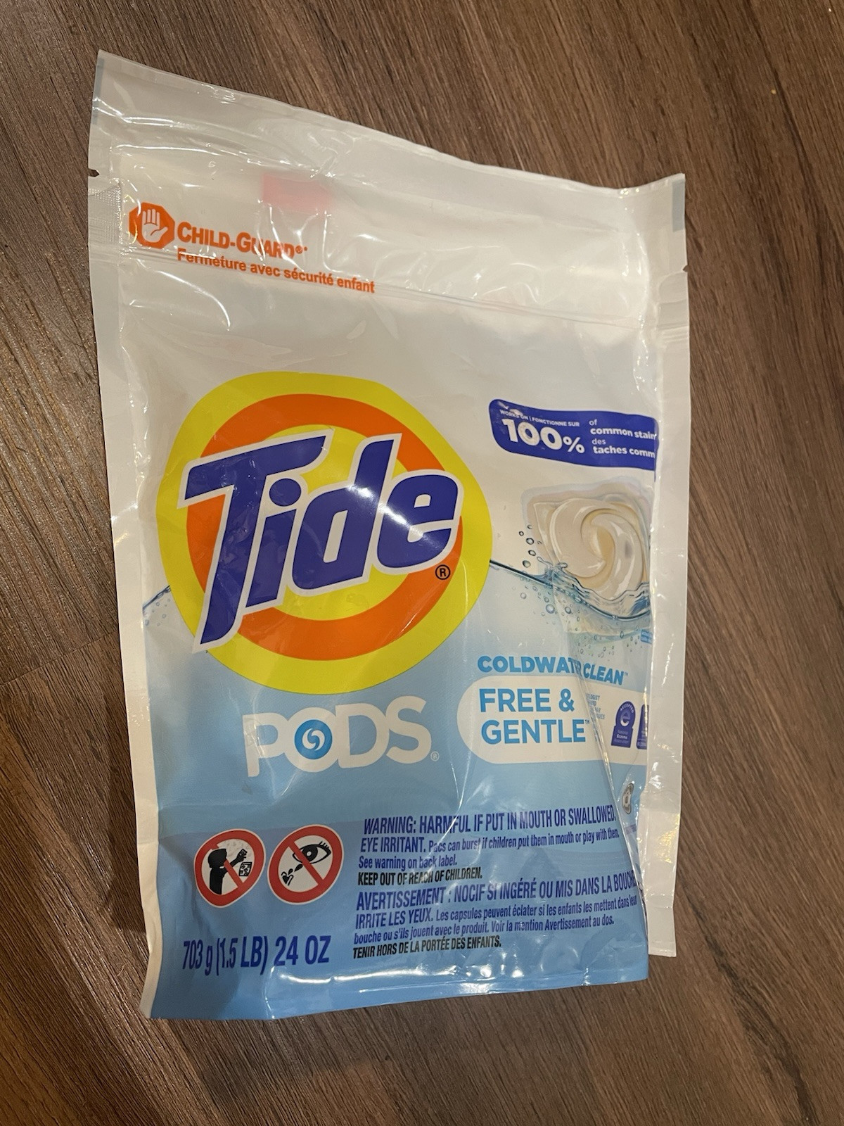 Tide Coldwater Clean Free & Gentle Laundry Pods 24 Oz New