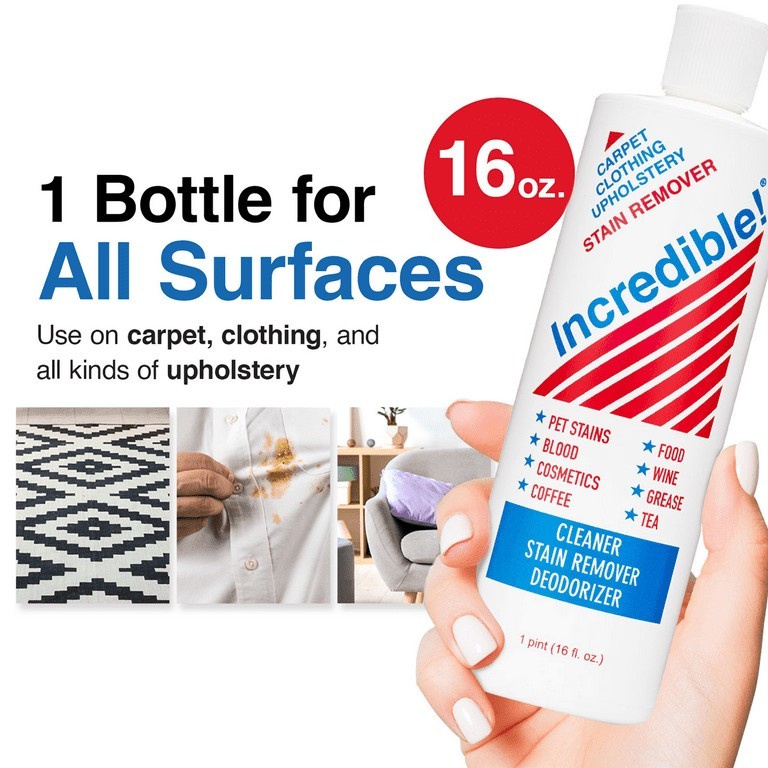NEW INCREDIBLE Stain Remover 16 Fl Oz Carpet Clothing Upholstery Cleaner 1 Pint