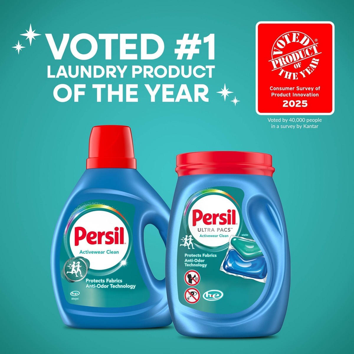 Persil Activewear HE Deep Cleaning Concentrated Detergent 50 Loads – 84 fl oz