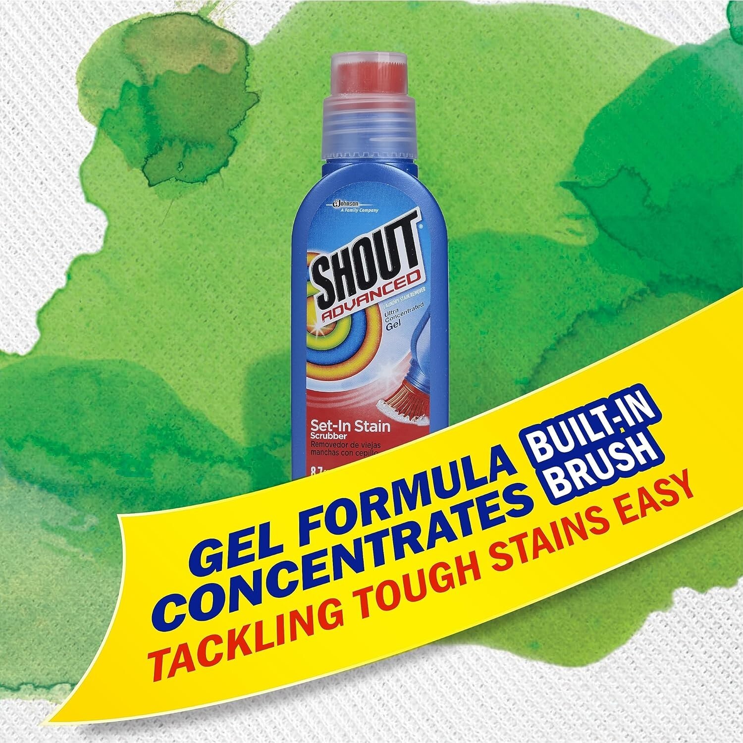 Stain Remover Brush, Ultra Concentrated Gel with Built-In Scrubbe