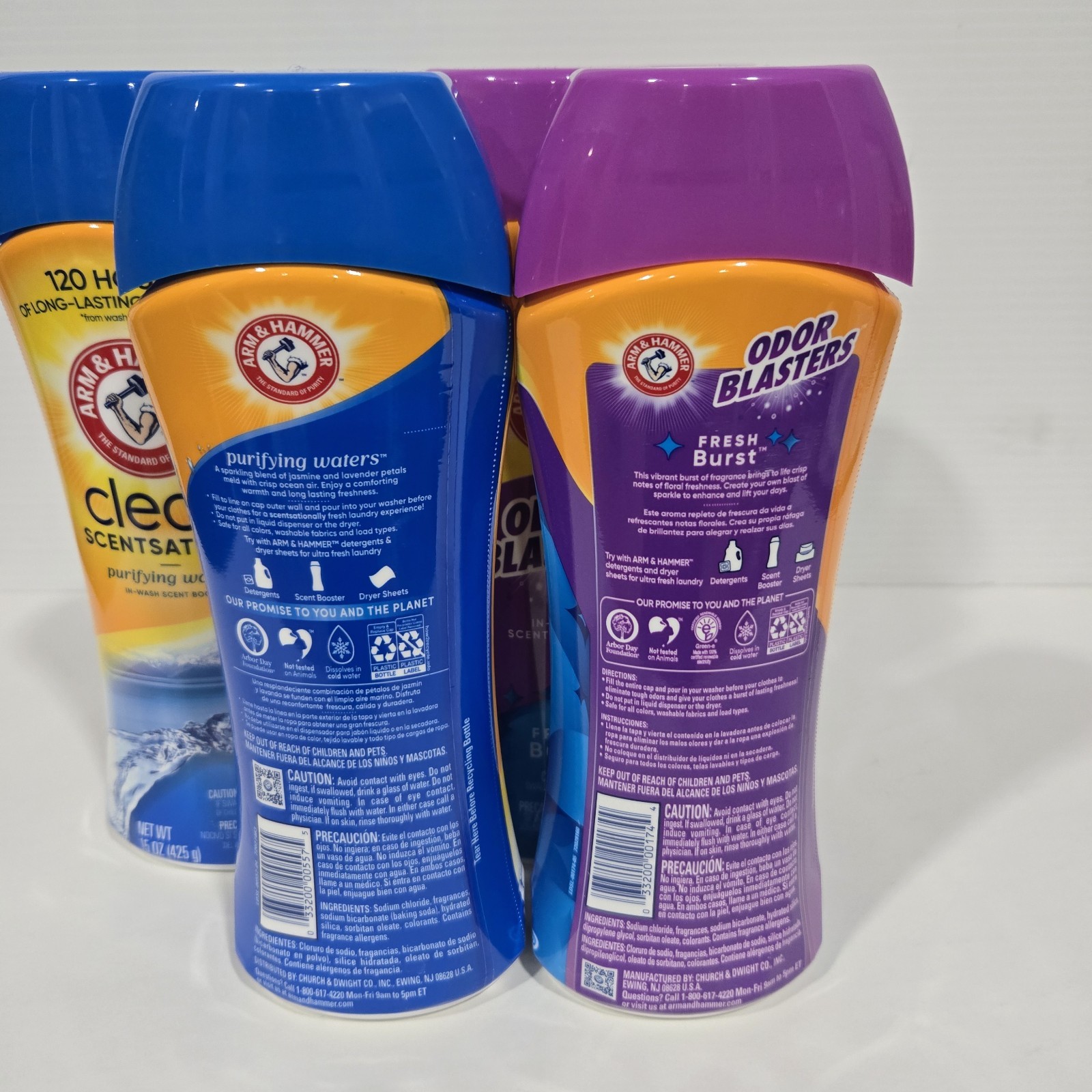 5xArm & Hammer In-Wash Scent Booster & 5xOdor Blaster Clean Sensations15Oz Ea.