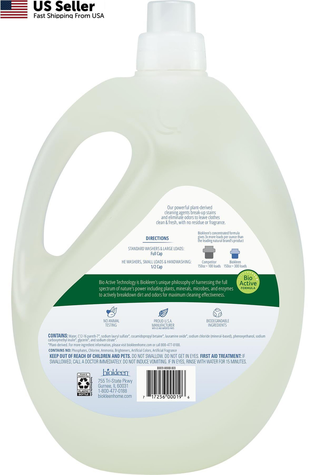 Biokleen Free & Clear Natural 3X 150 Fl Oz (Pack of 1), &