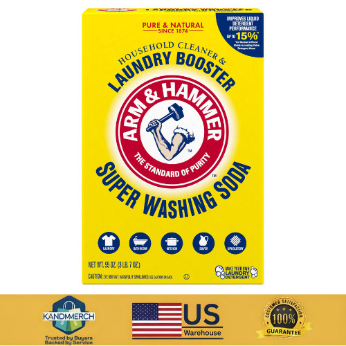Arm & Hammer Super Washing Soda Detergent Booster & Household Cleaner, 55oz