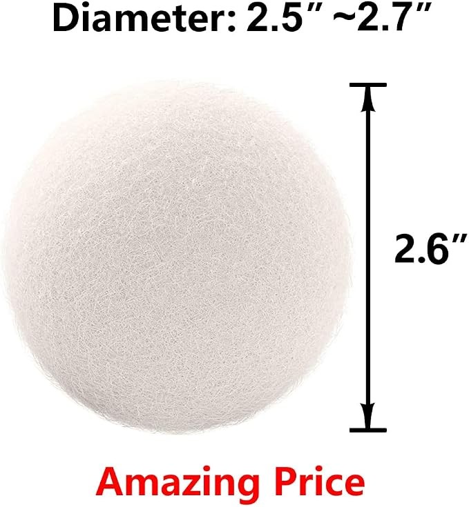 Handy Laundry Natural Fabric Softener Wool Dryer Balls – Pack of 6