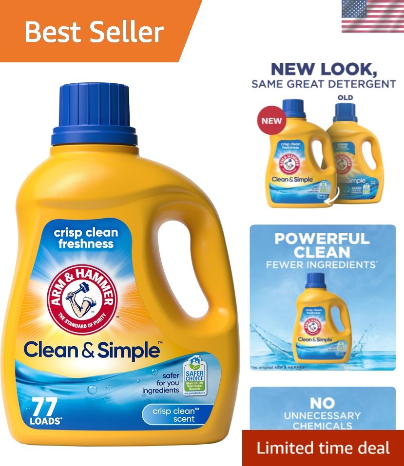 77 Loads of Clean & Simple Liquid Laundry Detergent – Concentrated & Dye-Free