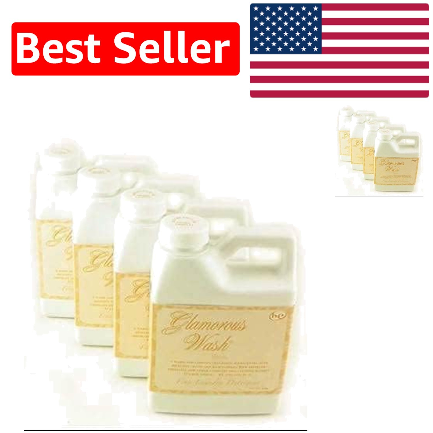 Glamorous Eco-Friendly Laundry Detergent – 64 oz Total in 4 x 16 oz Bottles