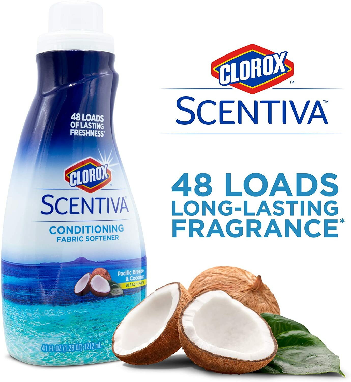 Clorox Scentiva Conditioning Fabric Softener Pacific Breeze & Coconut 48 Loads