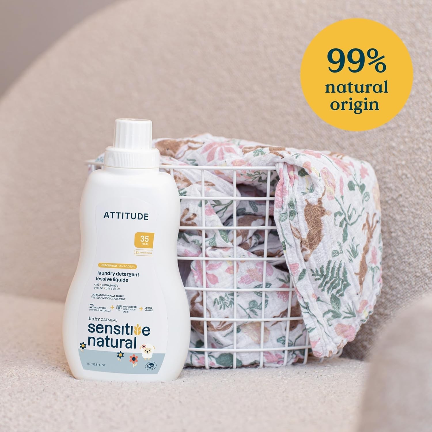 ATTITUDE Baby Laundry Detergent, EWG Verified, Plant and Mineral-Based Formul…