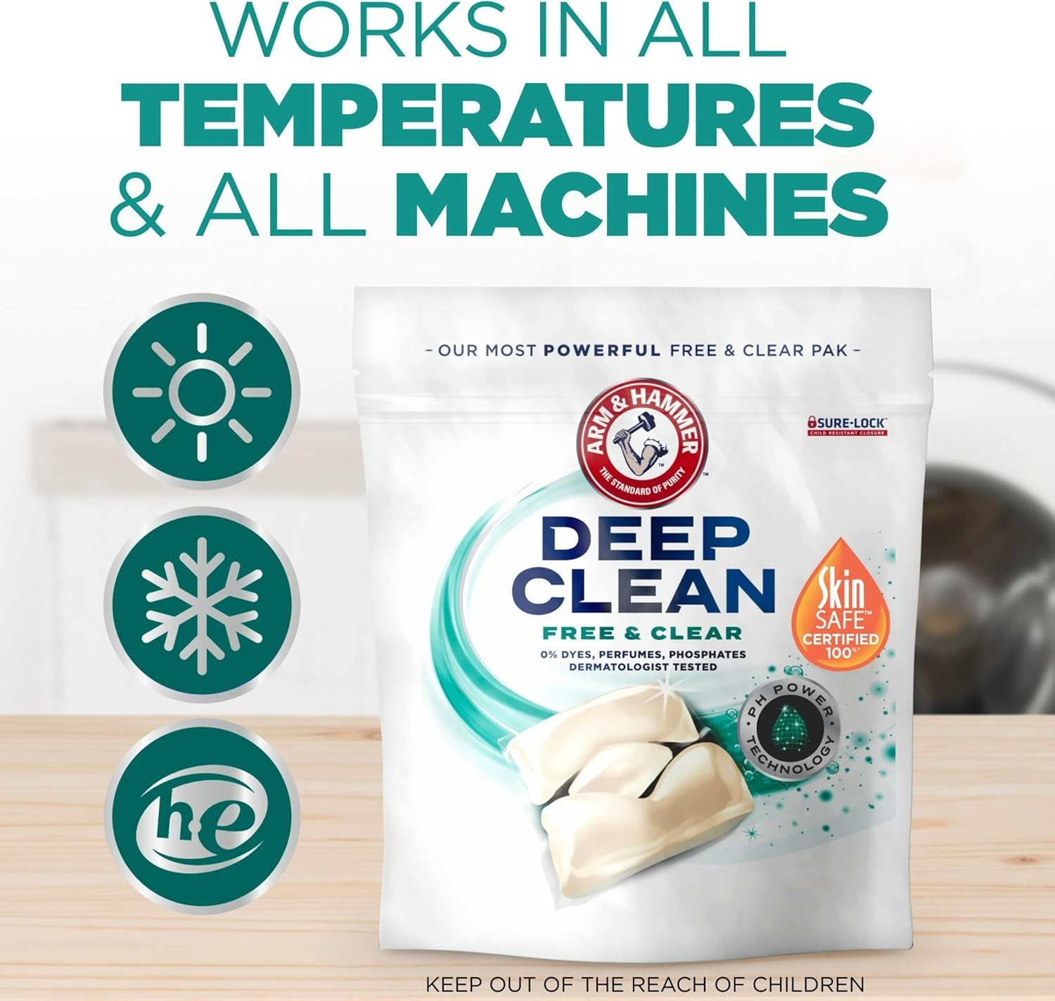 Deep Clean Free & Clear Power Paks Concentrated Laundry Detergent, Free of Dy…