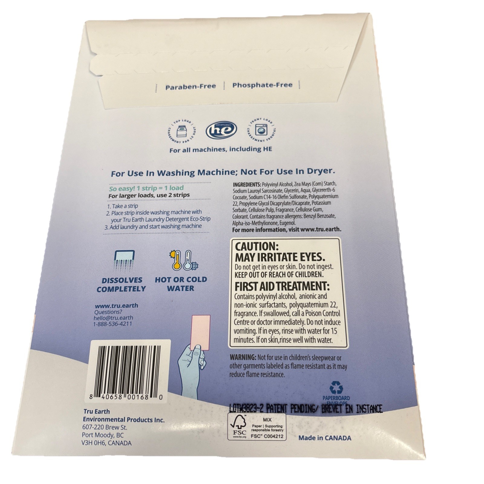 32ct Tru Earth Eco-Strips Fresh Linen Fabric Softener Paraben/Phosphate-Free