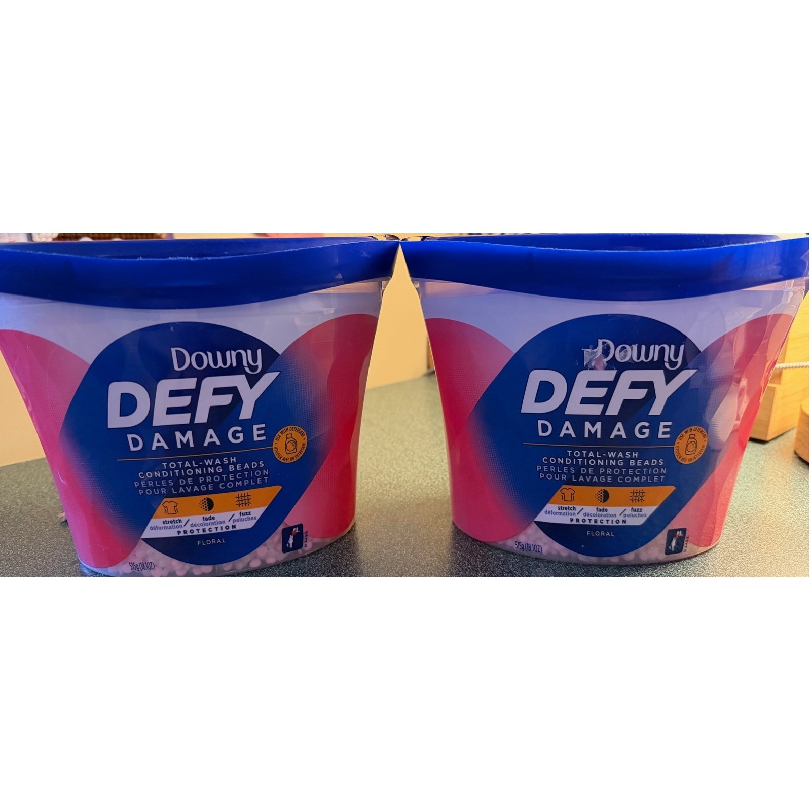 SEALED Downy Defy Damage Total Wash Conditioning Beads Floral 18.1OZ Set of 2