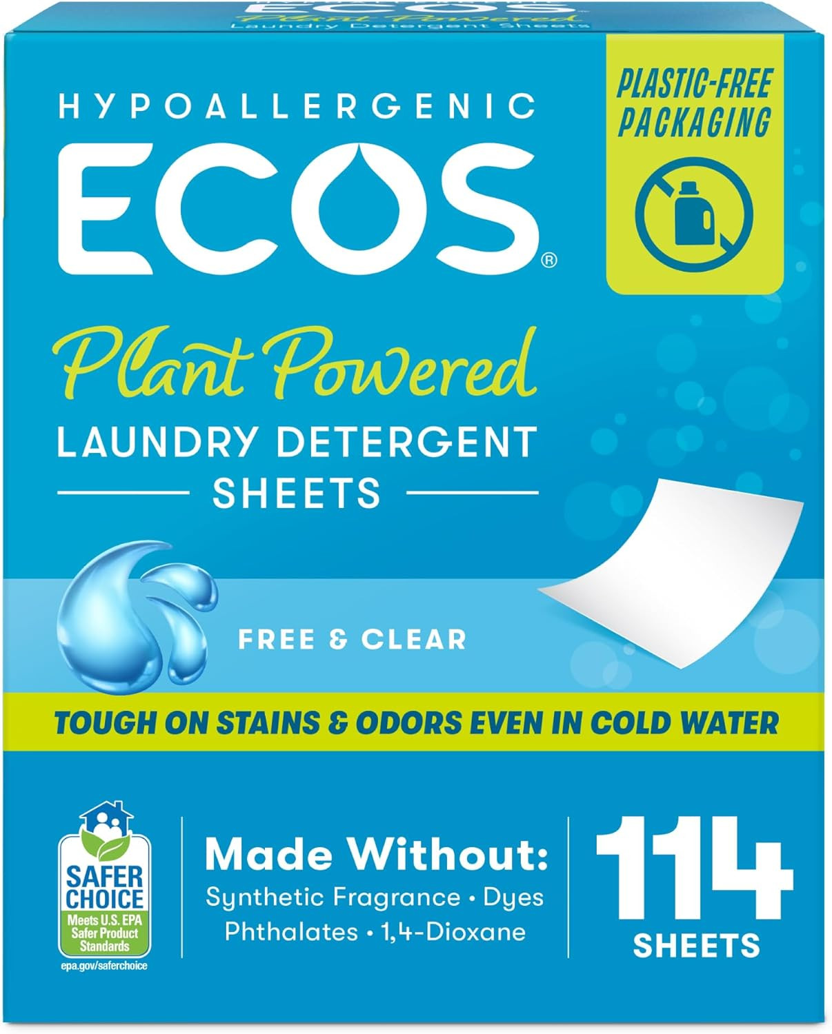 ECOS Laundry Detergent Sheets Vegan, No Plastic Jug, No Mess & Liquid Free – Hyp