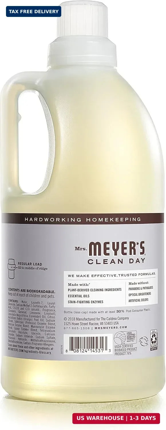 CLEAN DAY Liquid Laundry Detergent, Biodegradable Formula Infused w