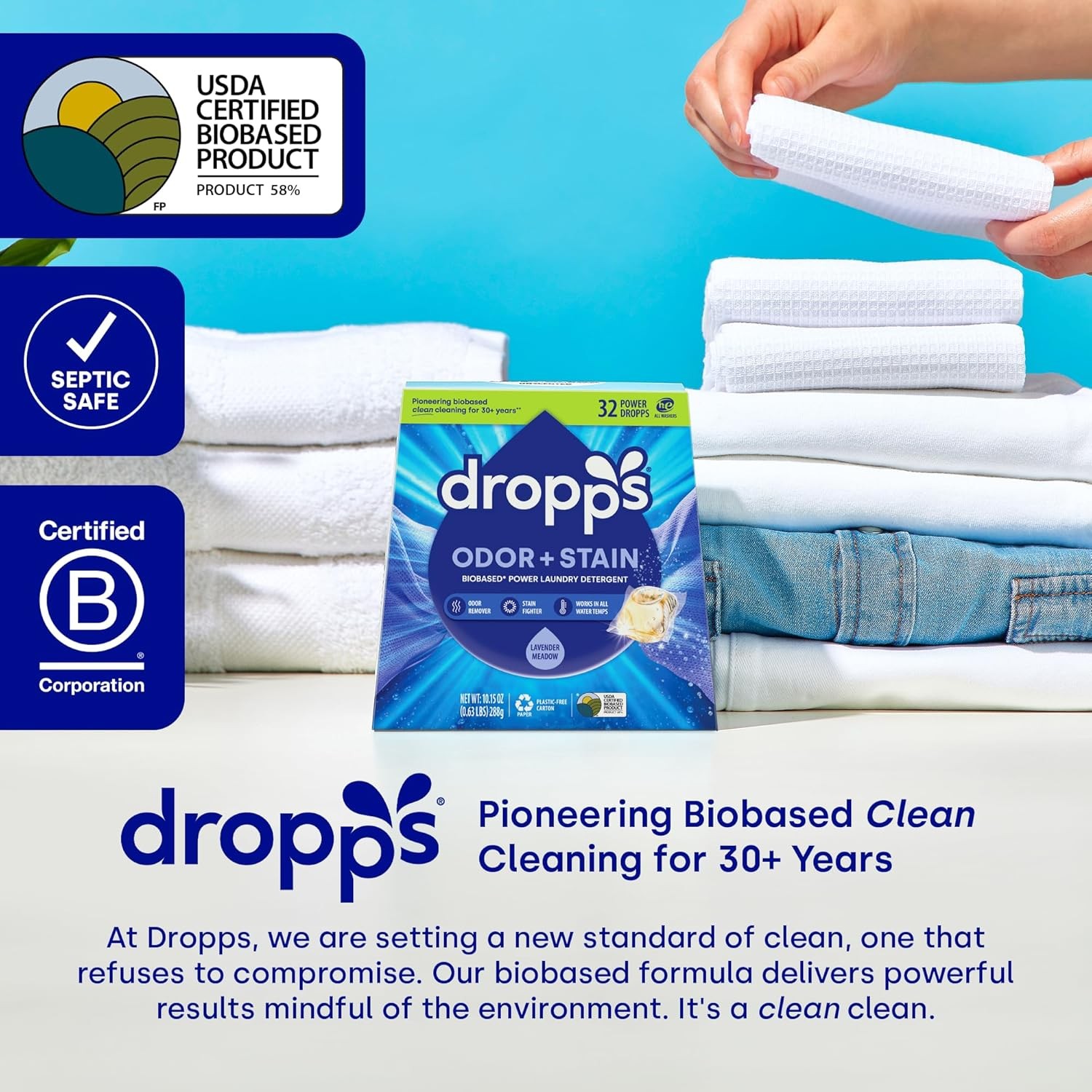 Odor & Stain Laundry Detergent Pods Orange Blossom 64 Count Powerful Laundry