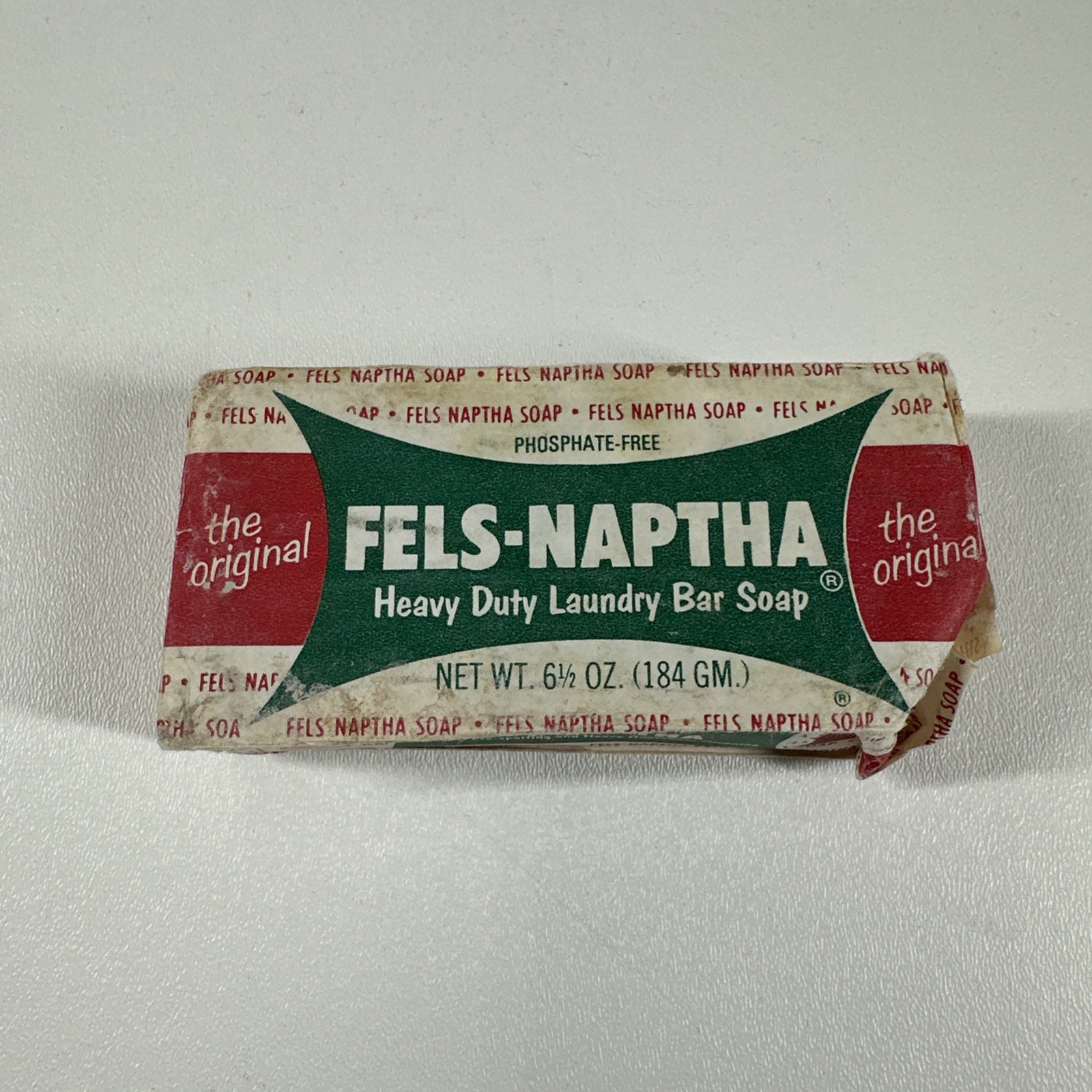 Fels Naptha Heavy Duty Laundry Bar Soap 6.5 oz Vintage Original Sealed Purex USA