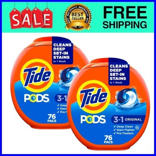 Tide PODS Original Laundry Detergent Pacs 76 Ct 2-Pack Fast Ship USA
