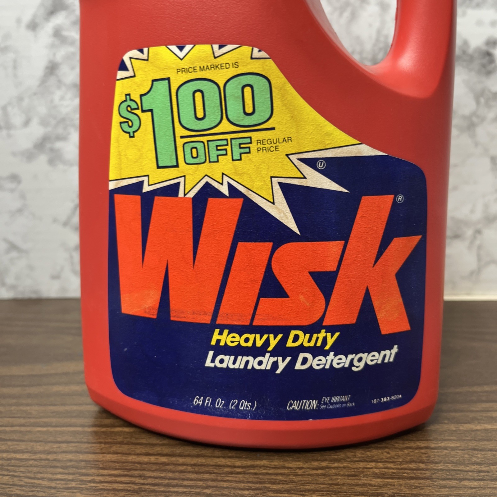 VTG Wisk laundry detergent 64oz Bottle 20% Full 80s 90s Prop