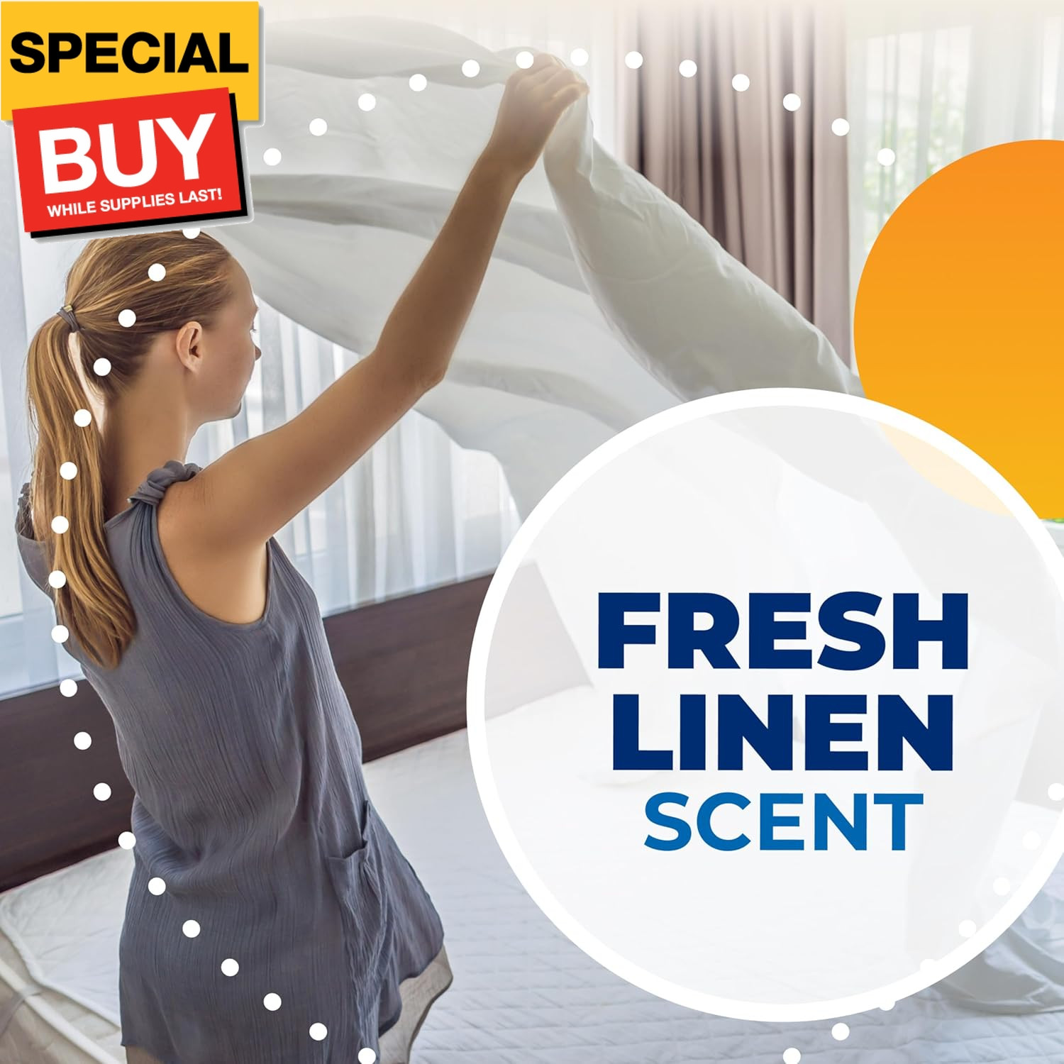 Power Sheets Laundry Detergent, Fresh Linen 50ct, up to 100 Small Loads (Packagi