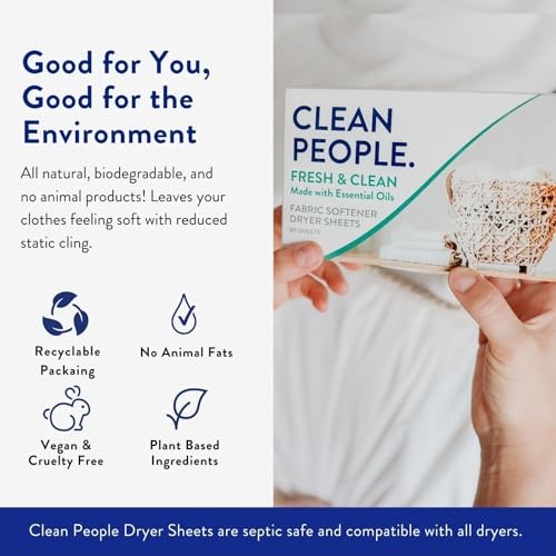 The Clean People Fabric Softener Sheets – Dryer 120 Count (Pack of 1)