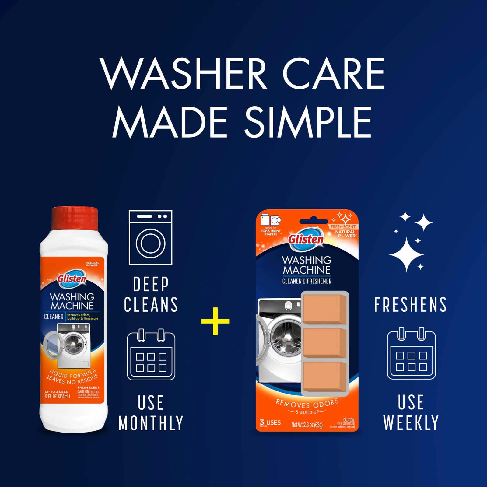 Glisten Washing Machine Cleaner, Helps Remove 36 Fl Oz (Pack of 1), White