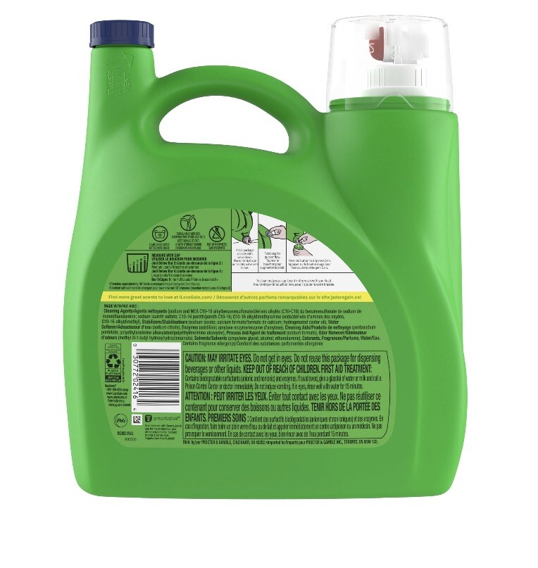 Gain + Odor Defense Liquid Laundry Detergent, Super Fresh Blast Scent, 154 fl oz