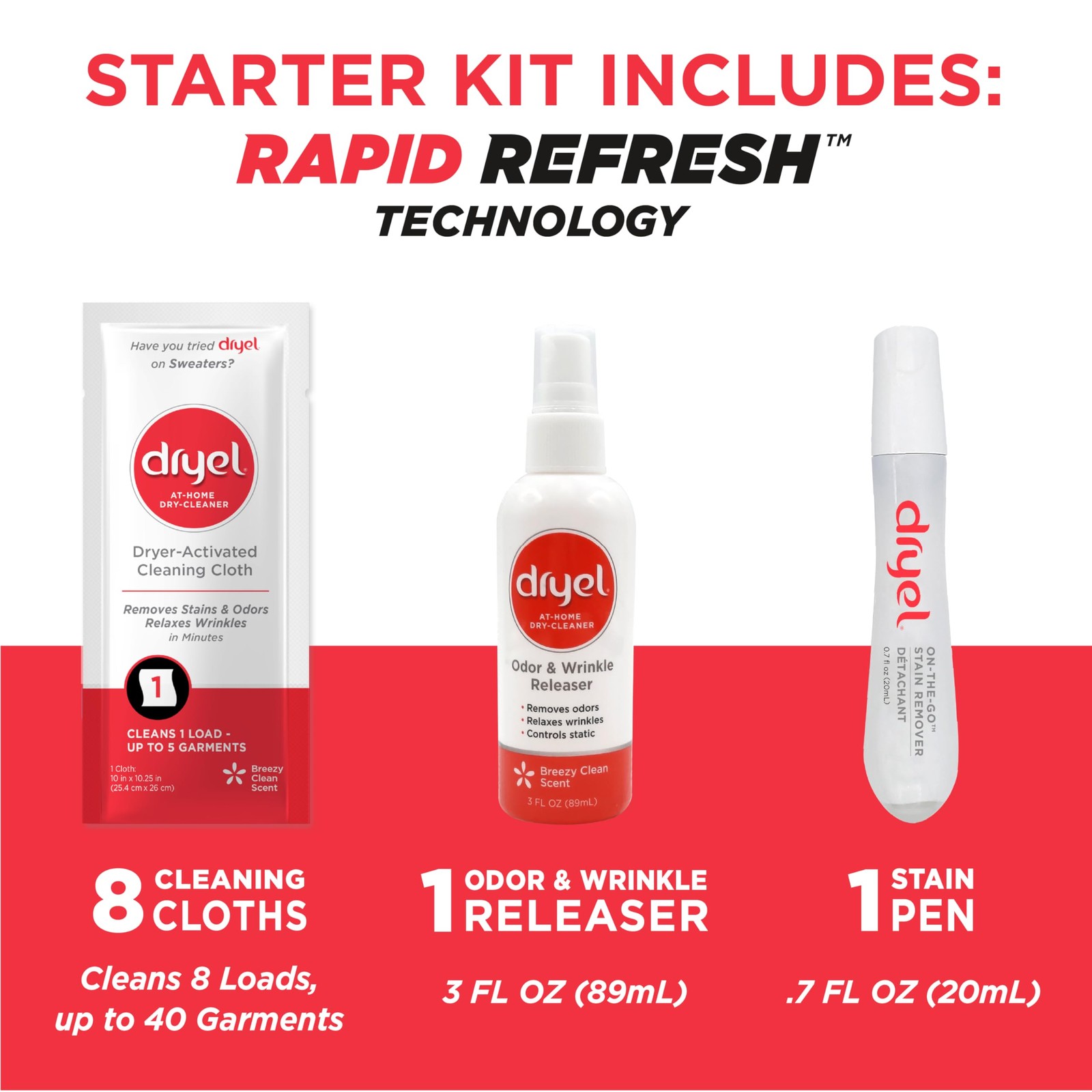At-Home Dry Cleaner Starter Kit with Wrinkle Release Spray, New and Improved,…