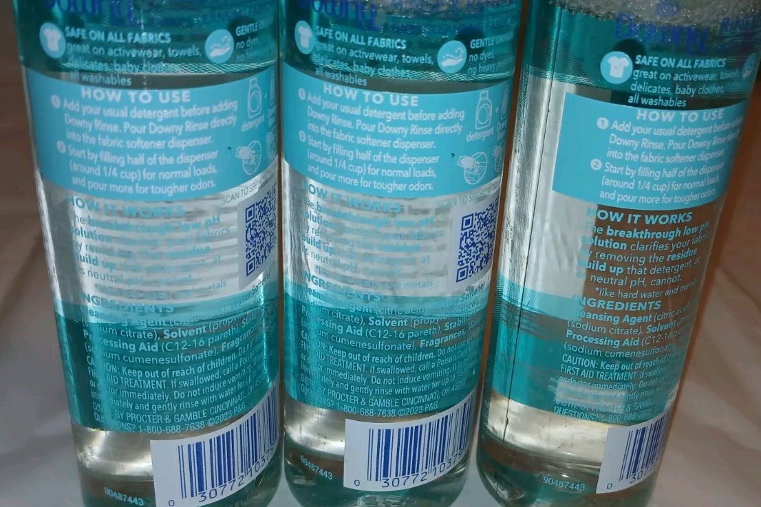 Downy Rinse & Refresh Fabric Rinse Cool Cotton 4 oz Bottles Lot of 3