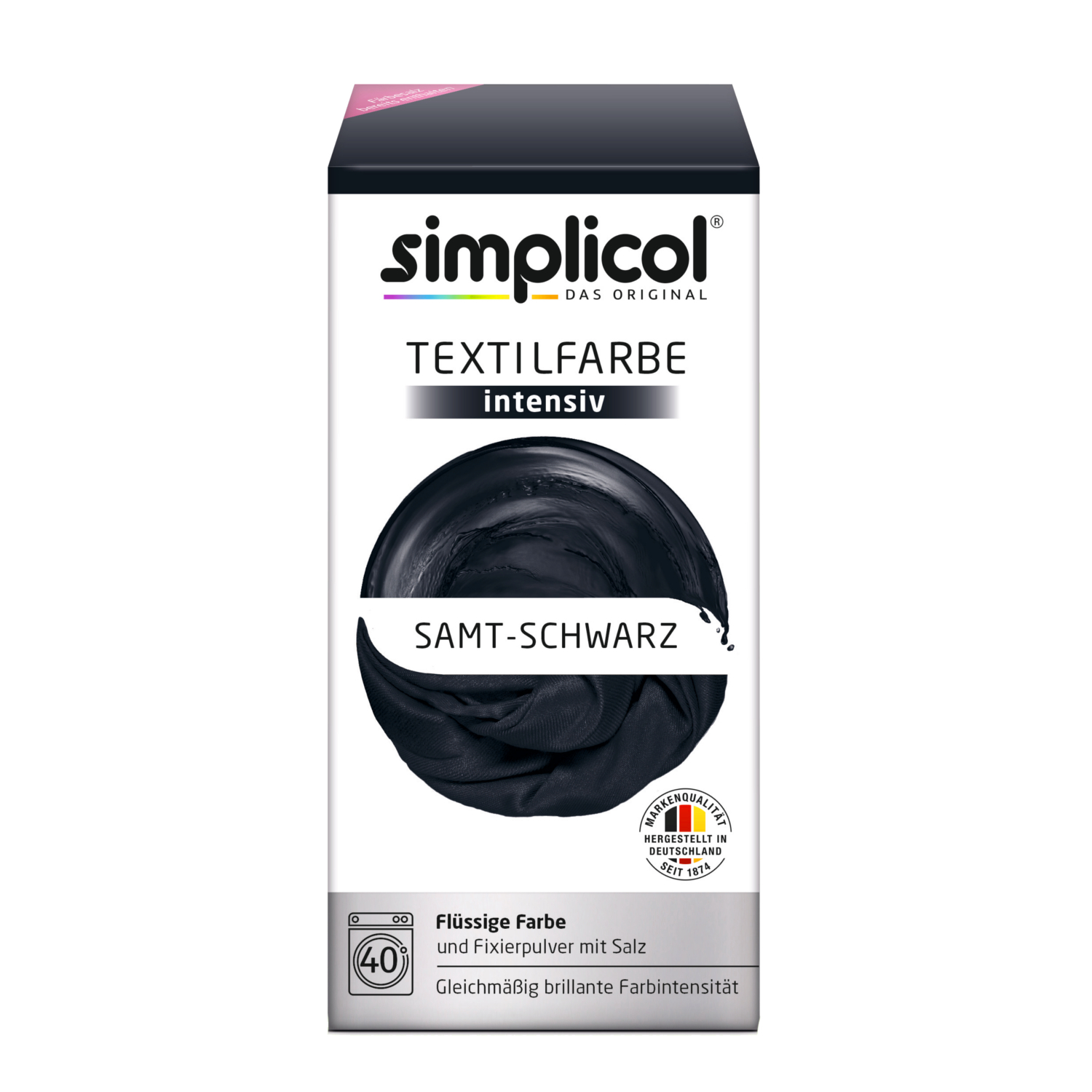 Simplicol Textile Dye Intensiv All In 1 Velvet Black Color Incl. Fixing Powder