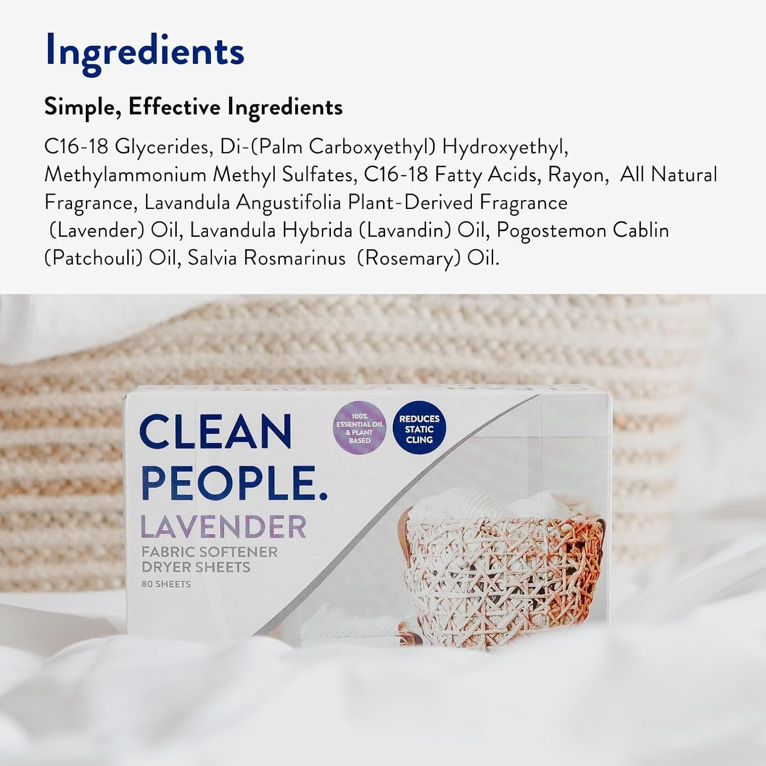 The Clean People Fabric Softener Sheets – Dryer Sheets – Softens & Removes Stati