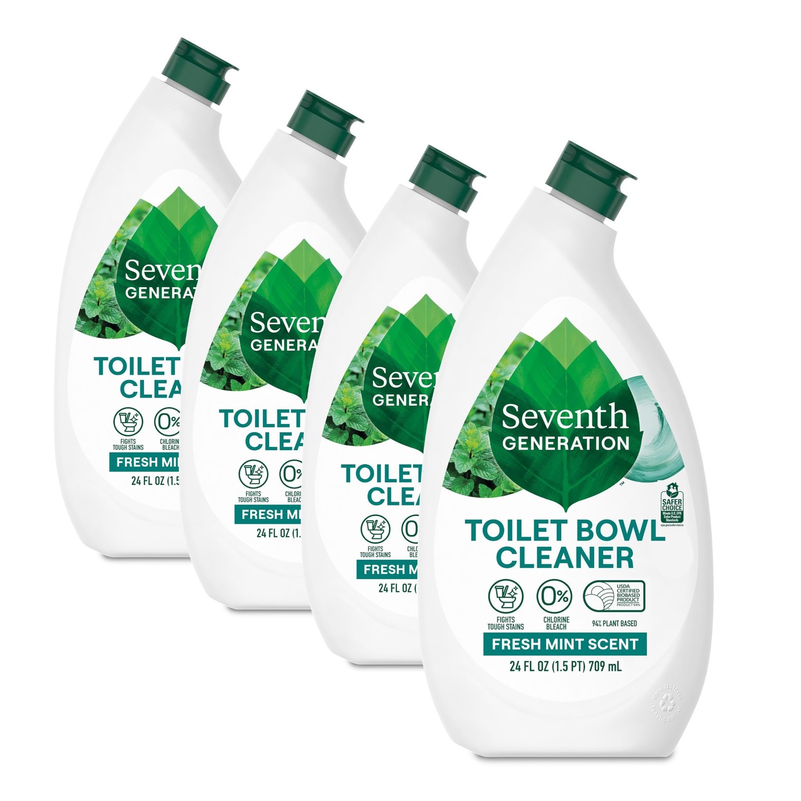 Seventh Generation Toilet Bowl Cleaner Fresh Mint scent 24 Fl Oz (Pack of 4)