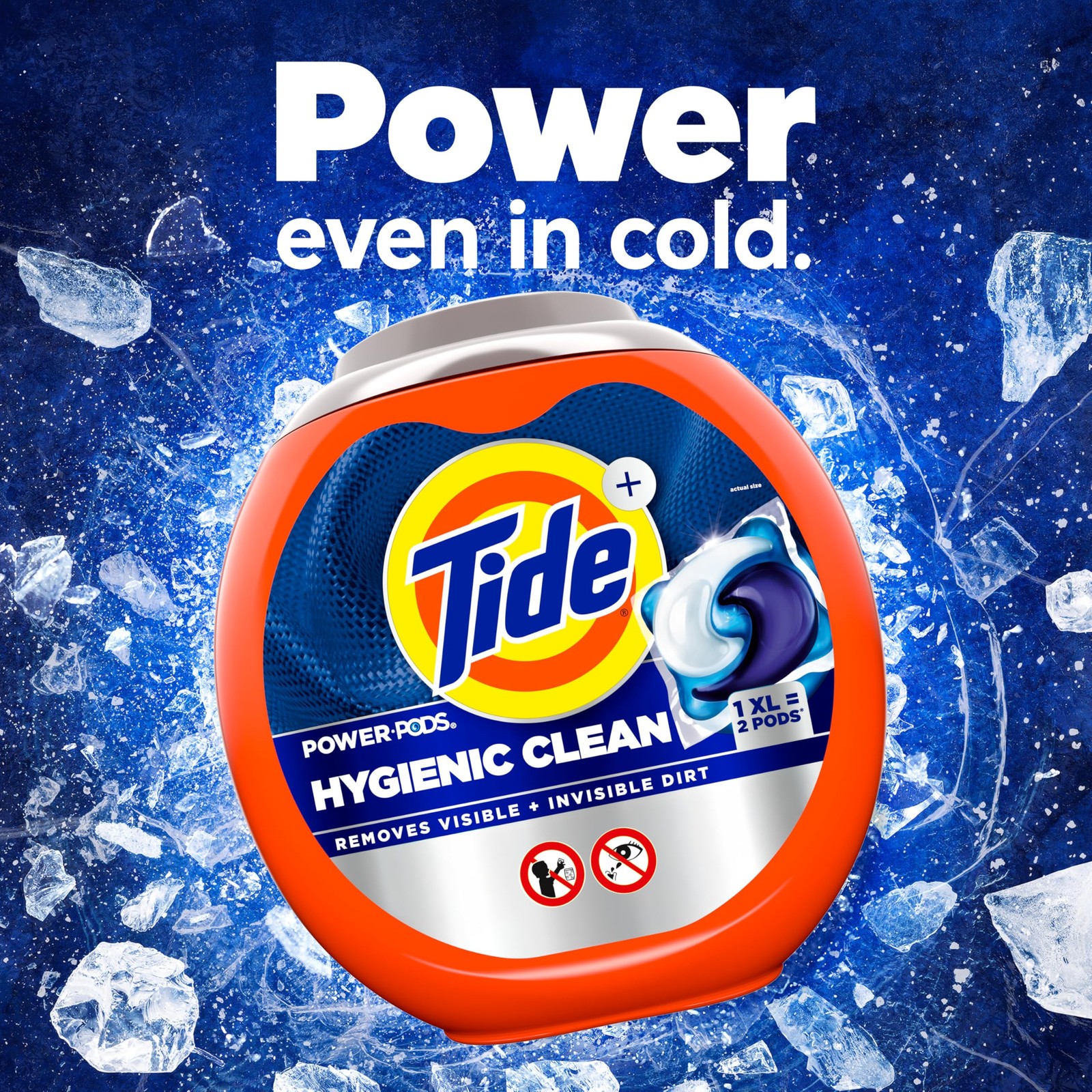 Tide Hygienic Clean Power PODS Laundry Detergent Pacs, 63 Count (Pack of 1)
