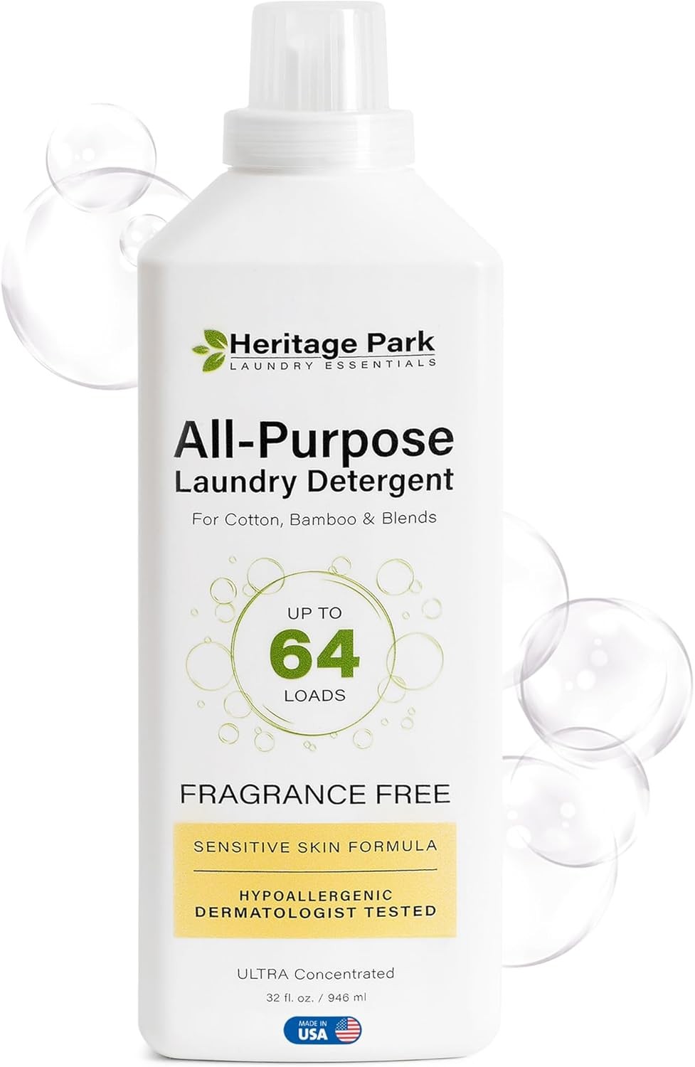 Heritage Park Luxury Laundry Detergent Dermatologist Tested Plant based Natural