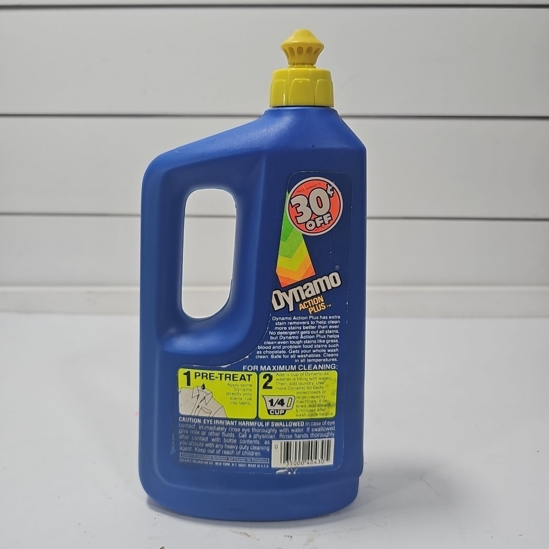 Vtg 32oz Dynamo Action Plus Heavy Duty Laundry Detergent NOS TV Movie Prop Retro
