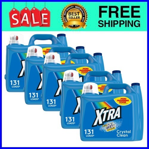 Xtra + OxiClean Liquid Laundry Detergent 203.1 oz 5-Pack USA