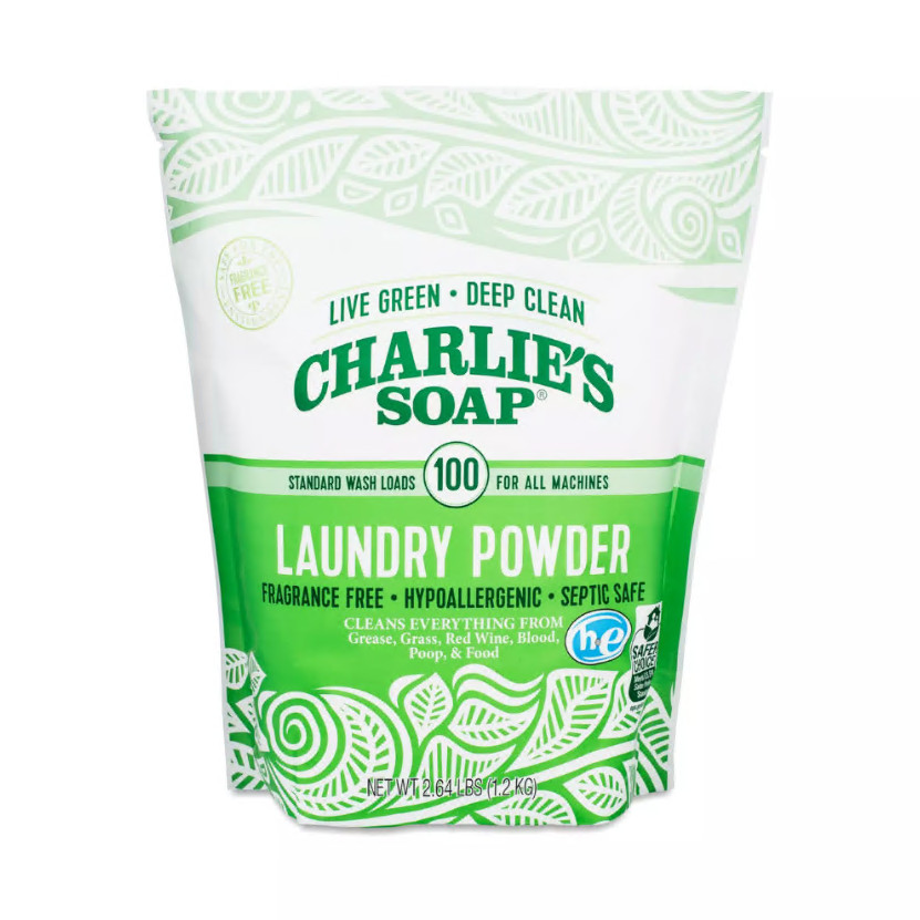Charlie’s Soap Laundry Powder 100 Loads (1 Pack) Fragrance Free Hypoallergenic N