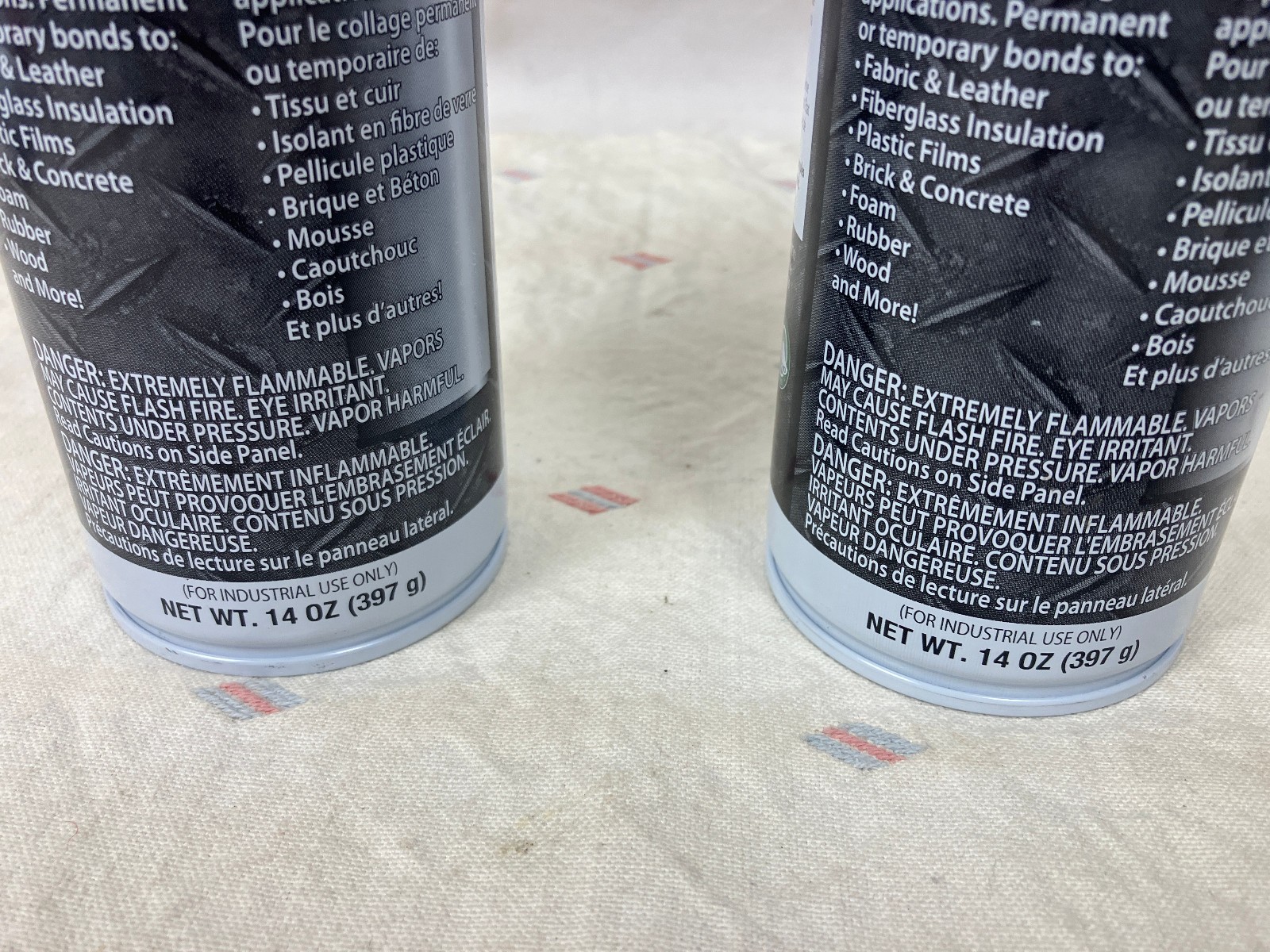 Two (2) Cans Nashua 357 Spray Adhesive: 19.6 fluid ounces / net weight 14 ounces