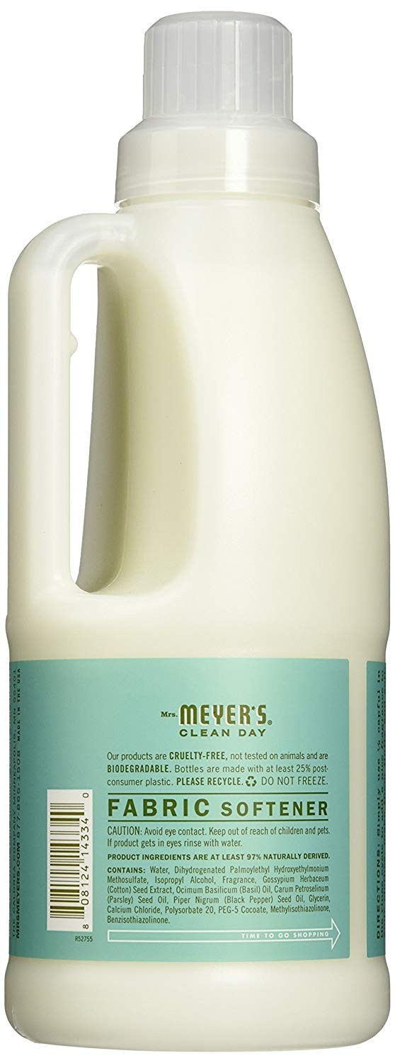 MRS. MEYER’S CLEAN DAY Liquid Fabric Softener, 32 Fl Oz (Pack of 6), Blue
