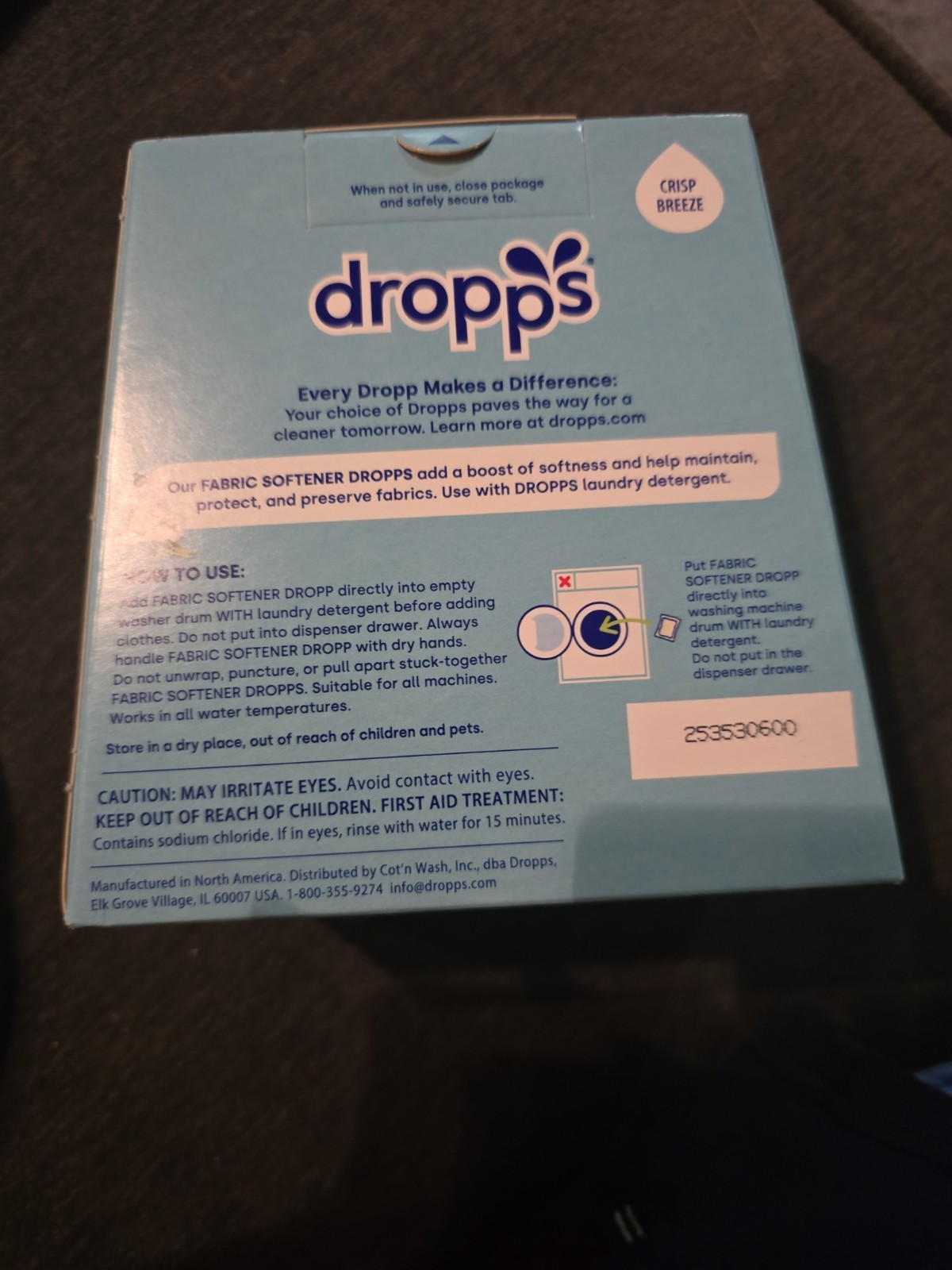 Dropps Fabric Softener Pods, Crisp Breeze 64 Count – Laundry Softener
