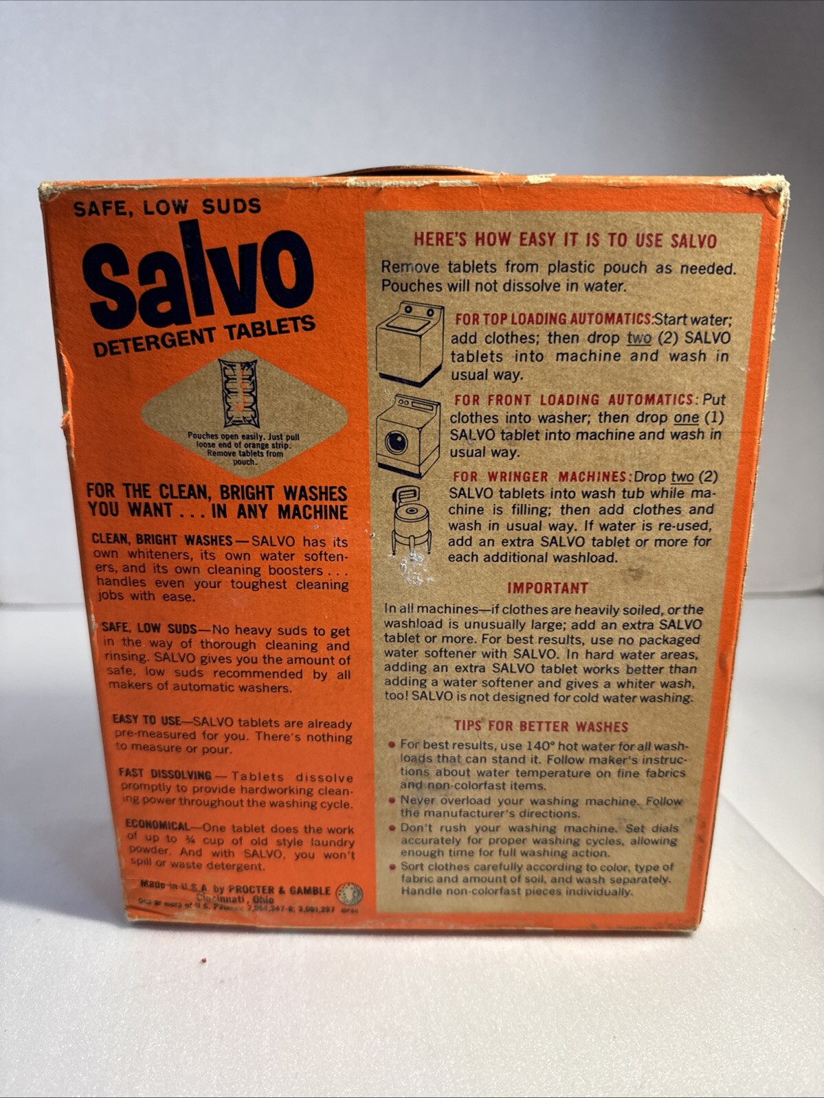 1960’s Salvo Detergent Tablets Vintage Soap New Sealed 15 Cents Off Proctor Rare
